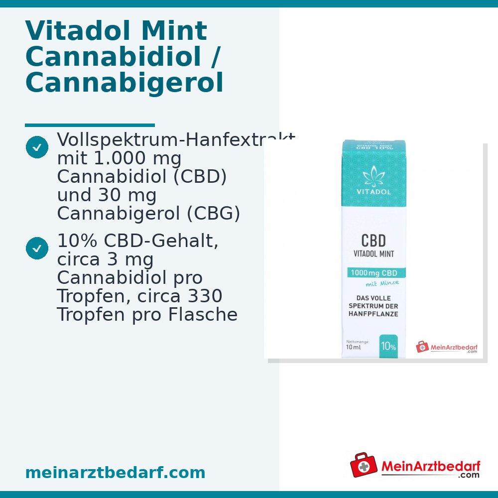 Vitadol CBD 10% (1000 mg) organiczny olej o pełnym spektrum działania 10 ml