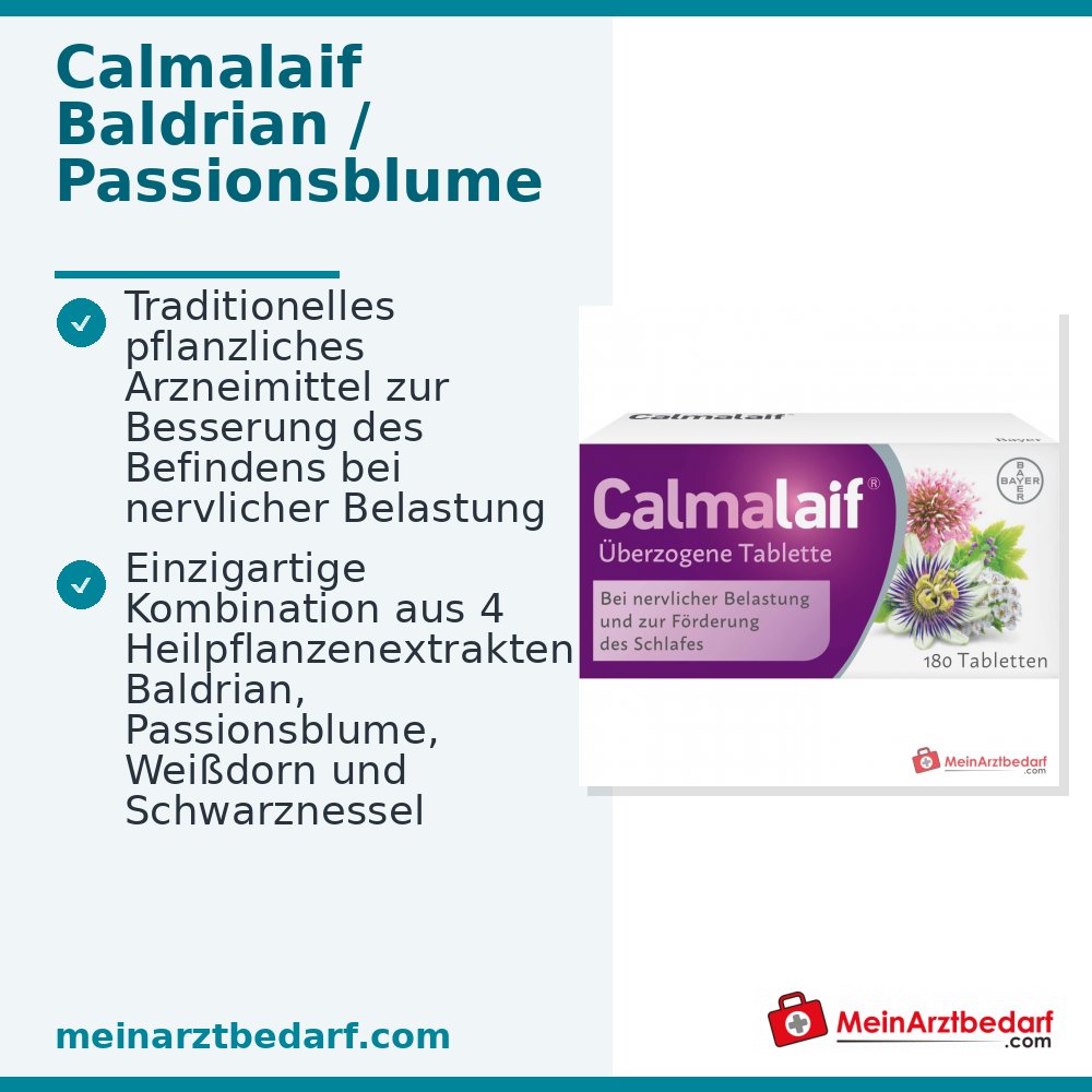 Calmalaif comprimidos recubiertos a base de plantas medicinales (valeriana, pasiflora, ortiga negra, espino blanco)