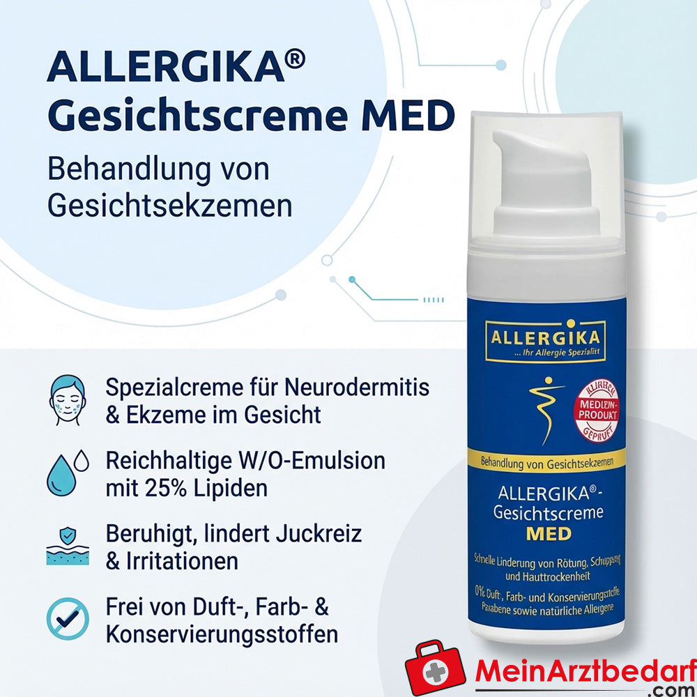 ALLERGIKA Gesichtscreme MED mit Ceramid 3 und Panthenol Creme 50 ml