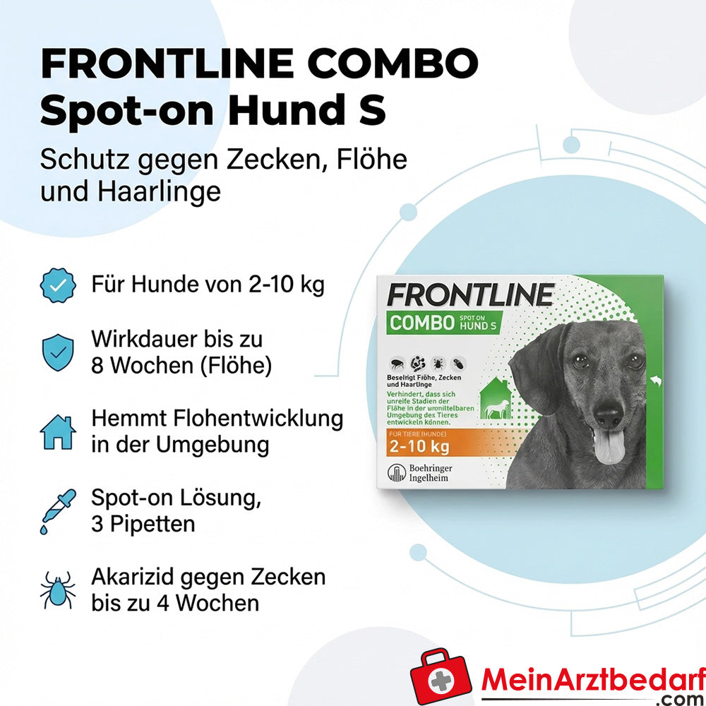 Frontline Combo pour chien S, 3 pièces
