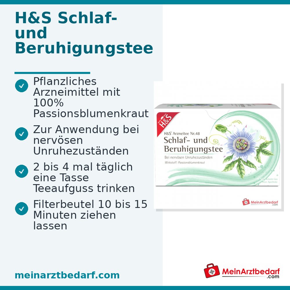 H&S Tè per il sonno e rilassante con estratto di passiflora, bustine filtro 1 confezione, 20 x 2 g