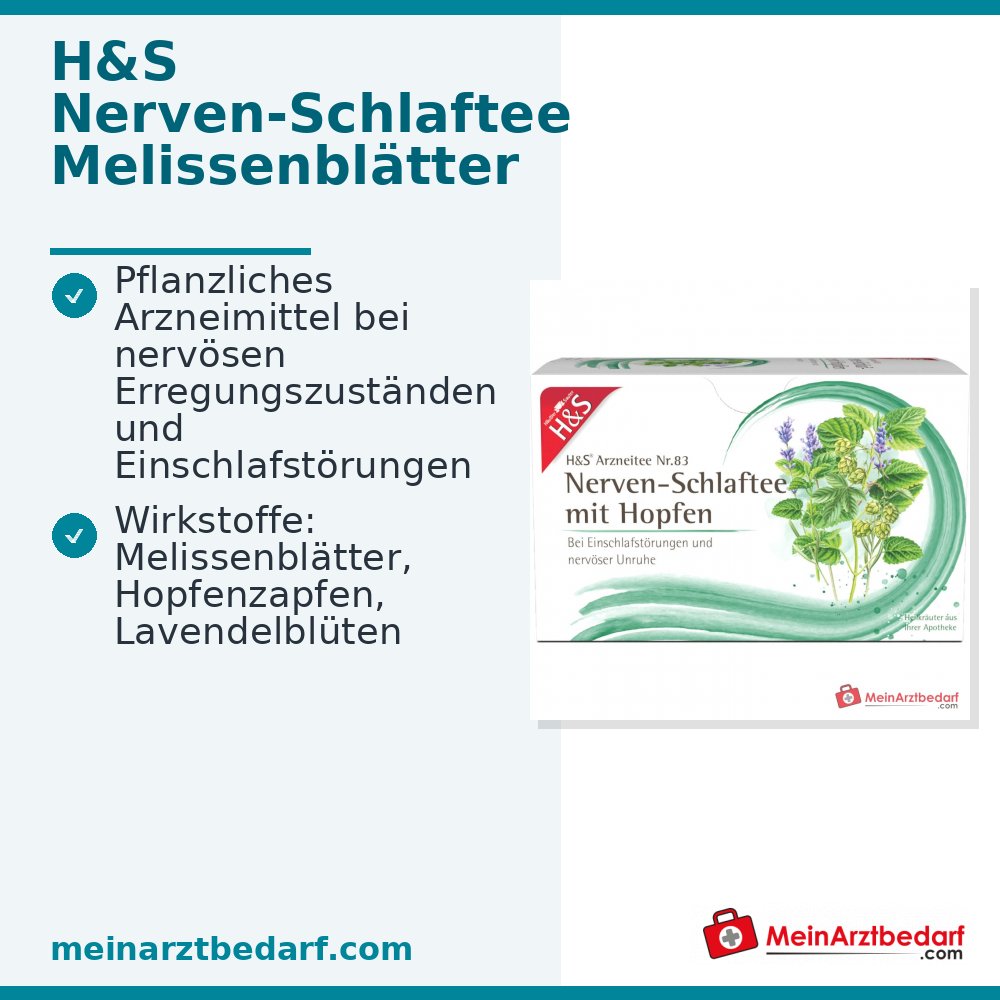 H&S Nerven-Schlaftee mit Hopfen Tee 20 Beutel, 20 x 1.5 g