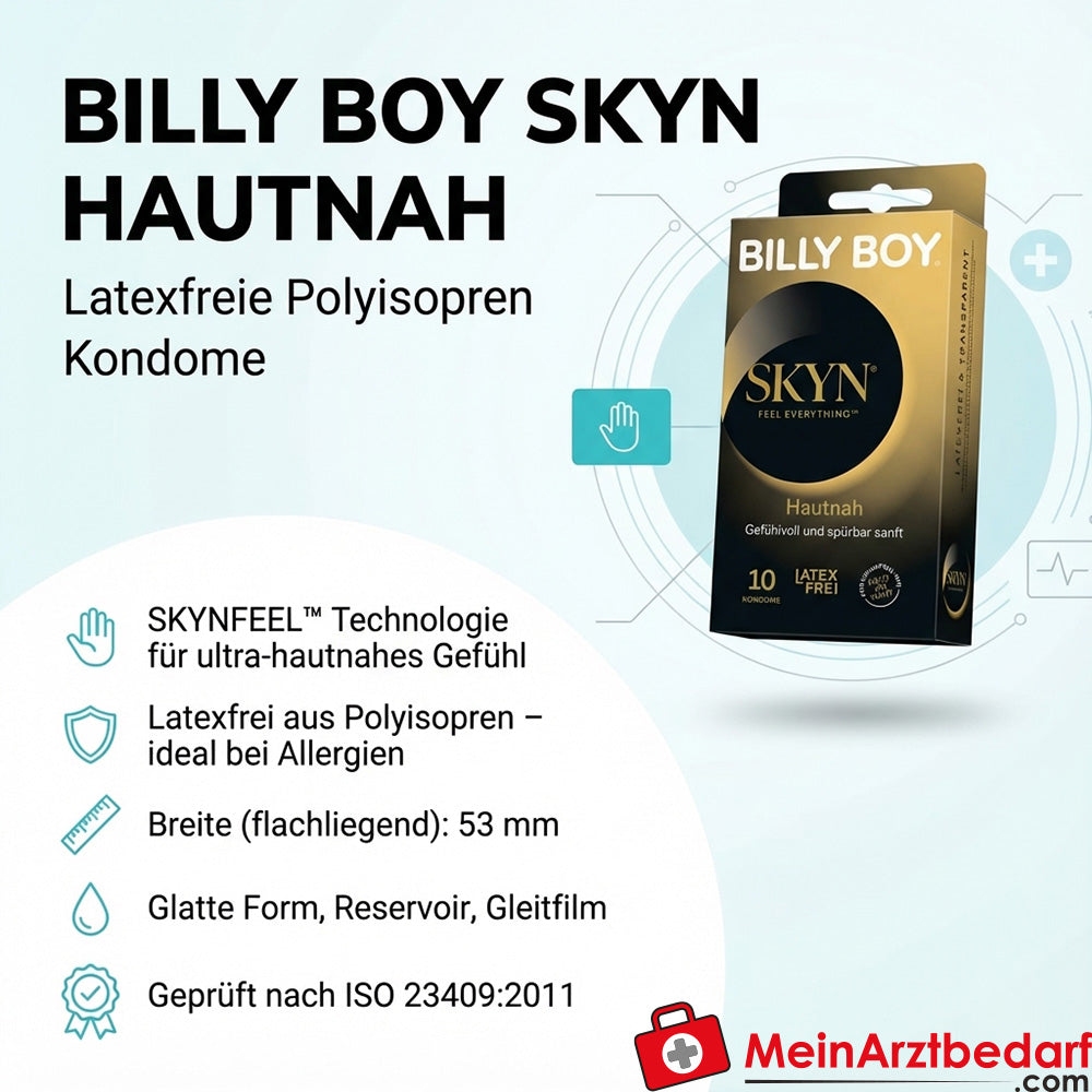 BILLY BOY Skyn Hautnah Kondome latexfrei Polyisopren 53 mm 8 Stück