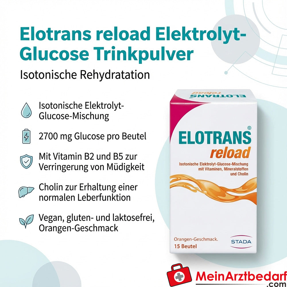 Elotrans reload elektrolyt-glucose drinkpoeder 2700 mg glucose/zak 15 x 7,57 g