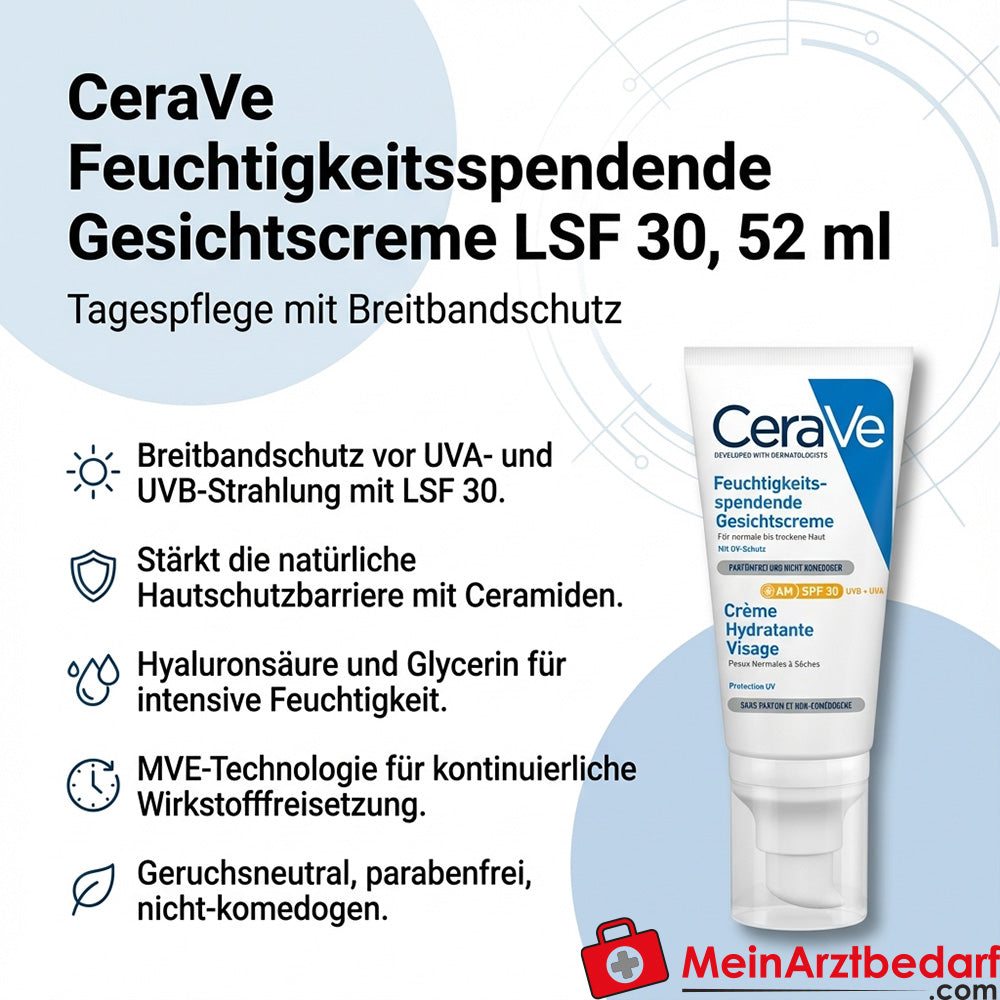 CeraVe Nawilżający krem do twarzy SPF 30 na dzień 52 ml
