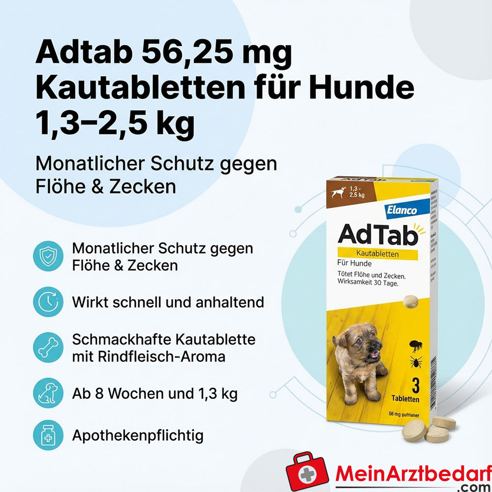 Adtab compresse masticabili per cani, 3 pz.