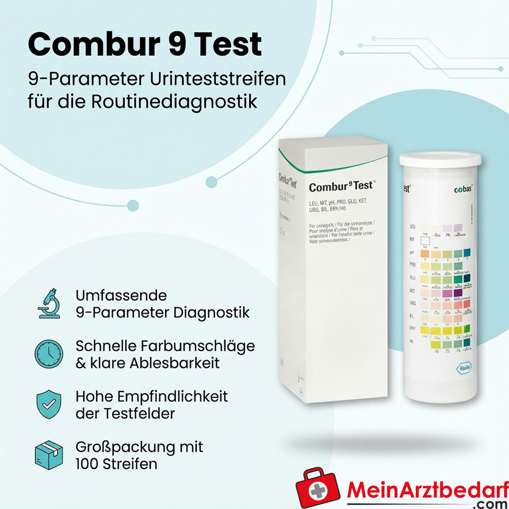 Combur 9 Test, 100 bandelettes de test urinaire