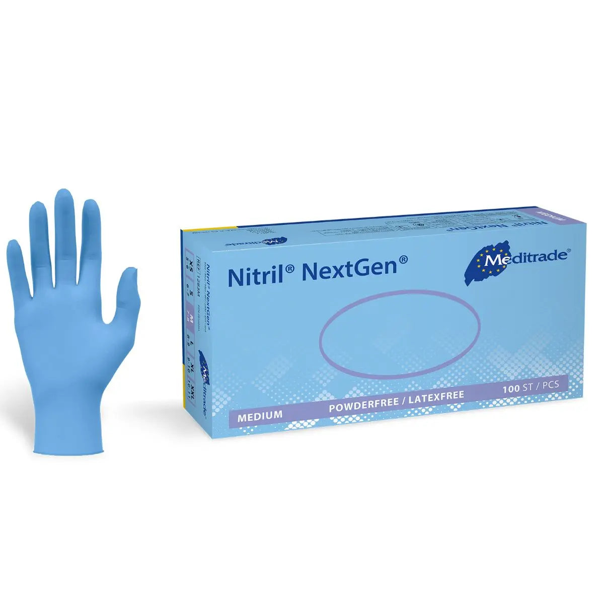 Meditrade Nitril NextGen Untersuchungshandschuhe blau, 100 Stk.