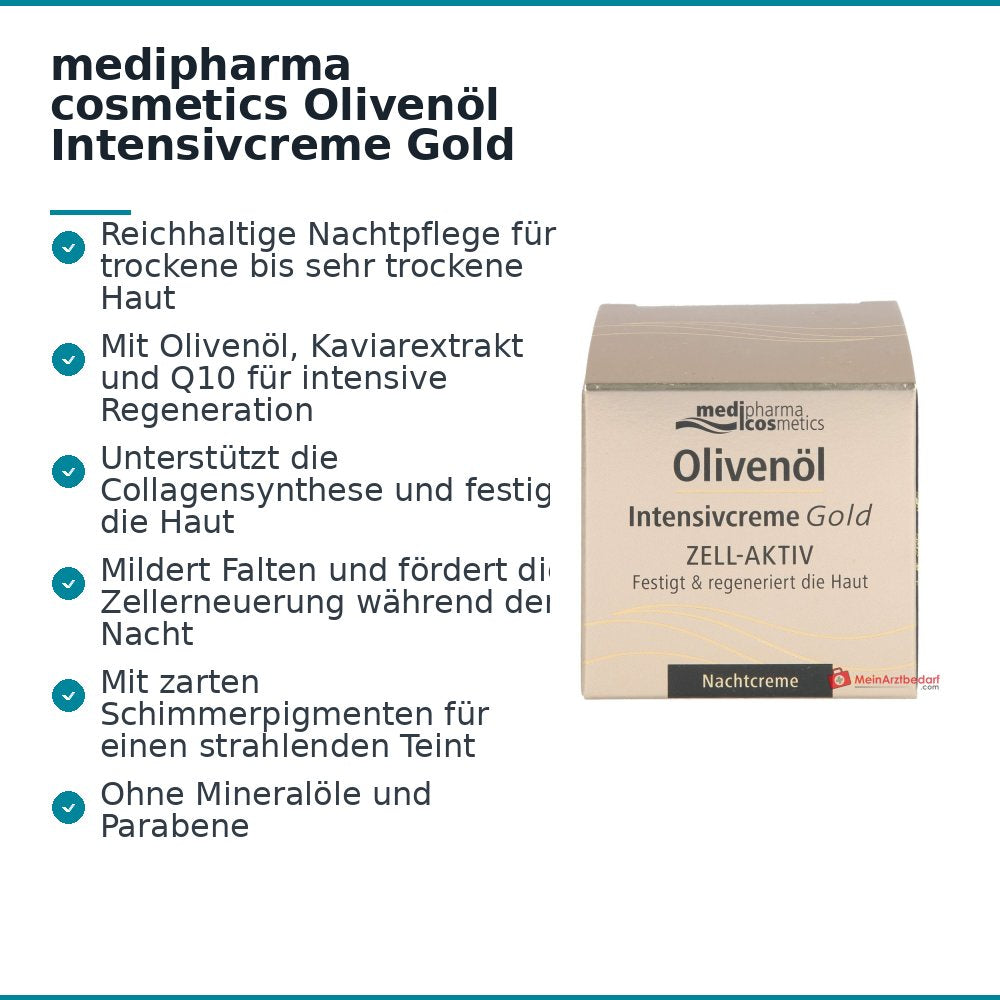 medipharma cosmetics Olijfolie Intensiefcrème Goud Cel-Actief Nachtcrème, 50 ml