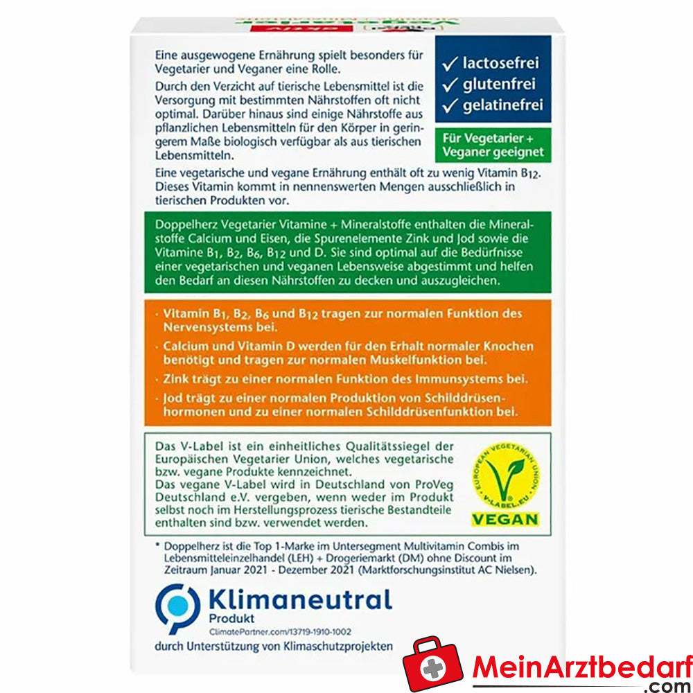 Doppelherz® aktiv Vegetarier Vitamine+Mineralstoffe Tabletten, 30 St..