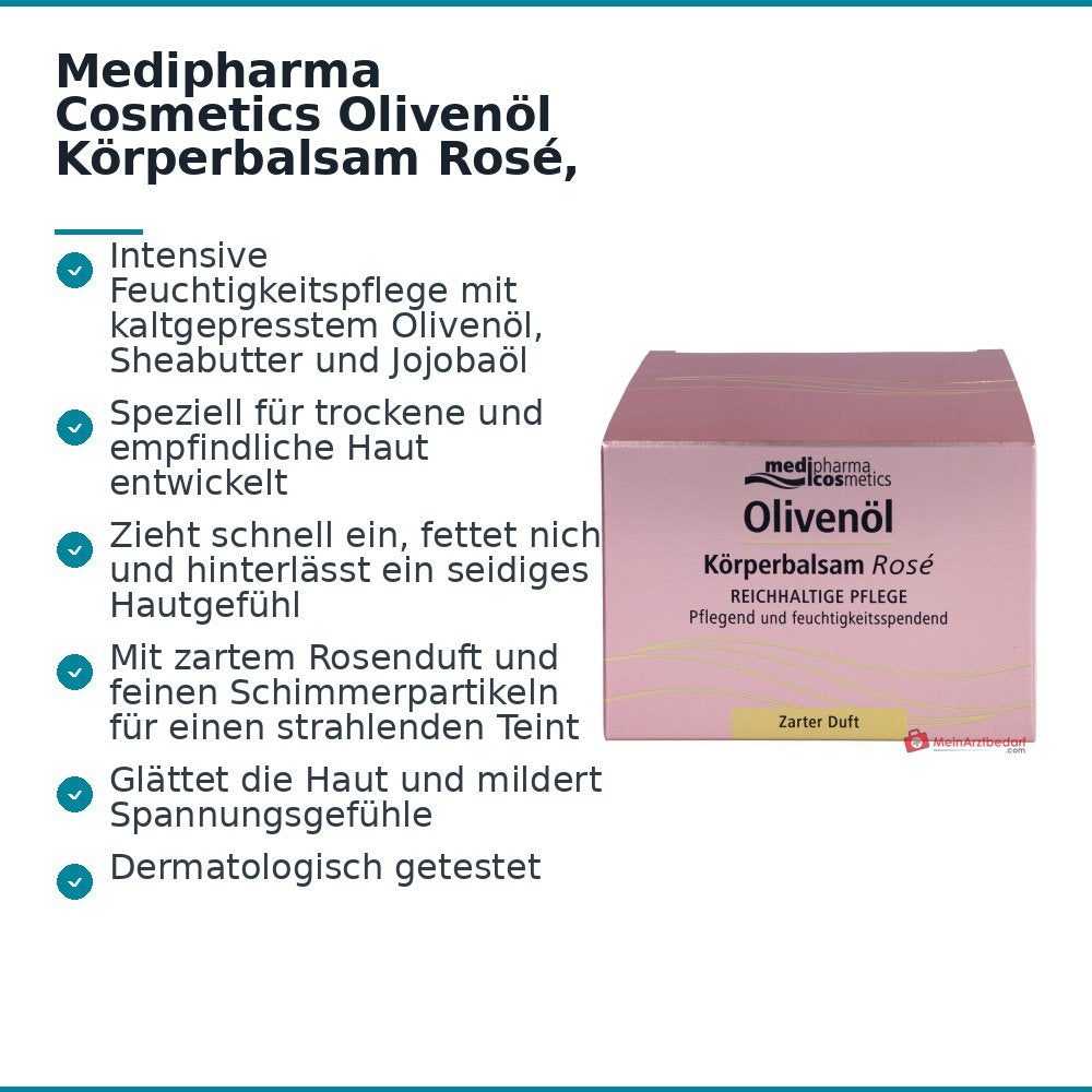 Medipharma Cosmetics Balsamo Corpo all'Olio d'Oliva Rosé, 250 ml