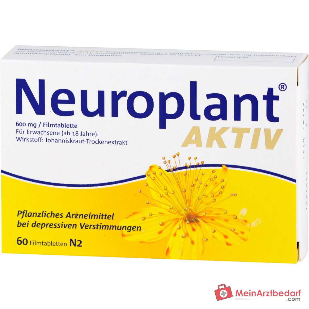 Dr. Willmar Schwabe Neuroplant Aktiv extracto seco de hierba de San Juan Comprimidos recubiertos 600 mg, 100 uds.