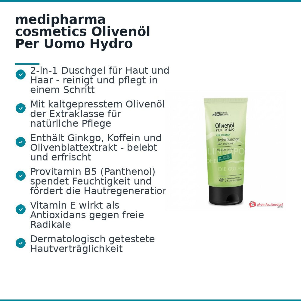 medipharma cosmetics Olivenöl Per Uomo Gel Douche Hydro, 150 ml