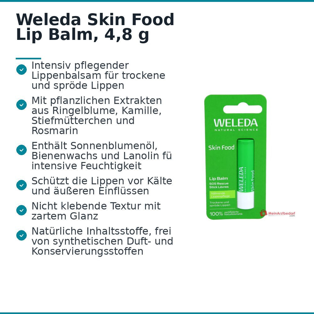 Baume à Lèvres Weleda Skin Food, 4,8 g