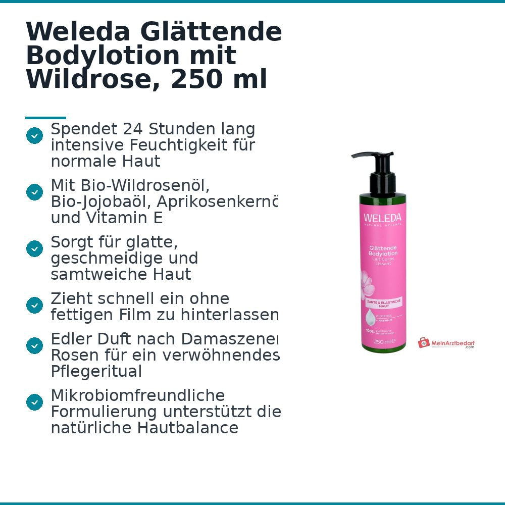 Weleda Loción Corporal Alisante con Rosa Mosqueta, 250 ml