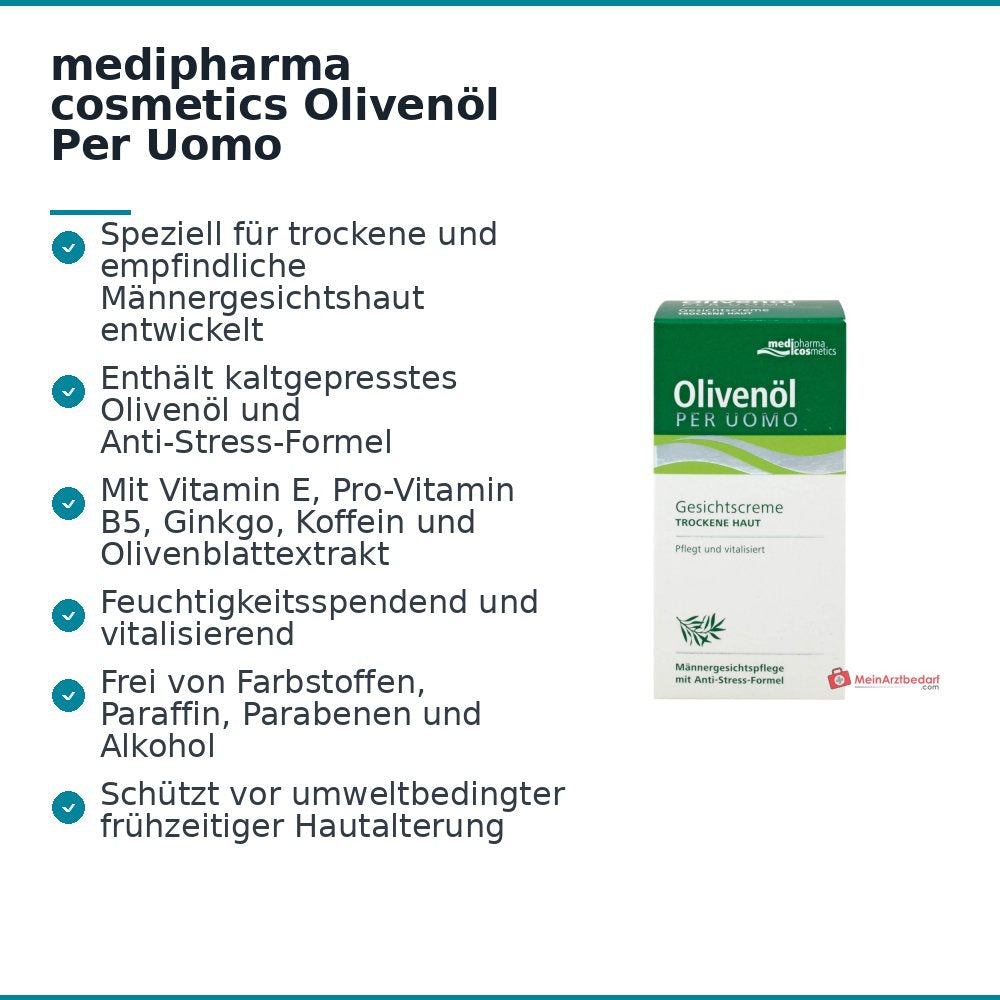 medipharma cosmetics Olijfolie Per Uomo Gezichtscrème, 50 ml
