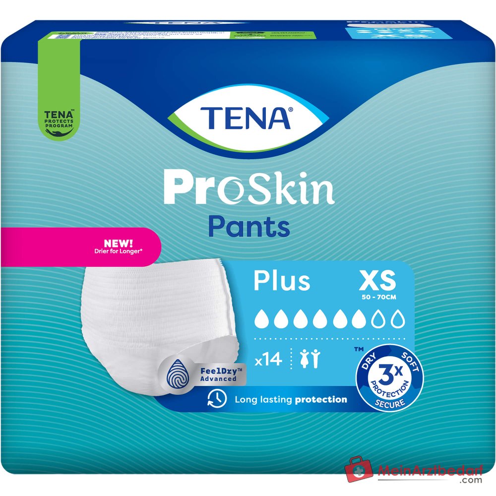 Tena Pants Plus ProSkin Culottes jetables ConfioFit XS 50-70 cm, 56 pièces.