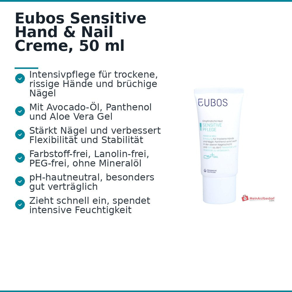 Eubos Sensitive Crema Mani & Unghie, 50 ml