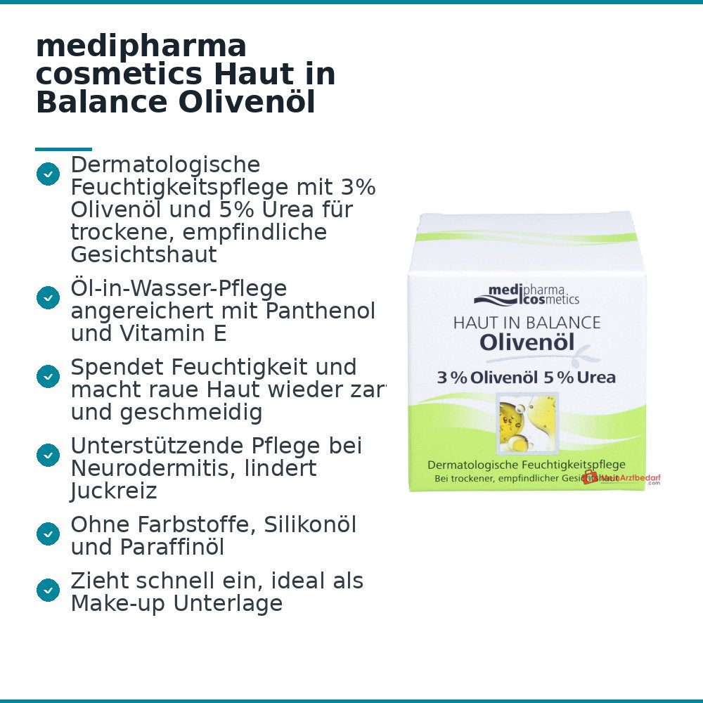 medipharma cosmetics Haut in Balance Olivenöl Feuchtigkeitspflege Creme, 50 ml