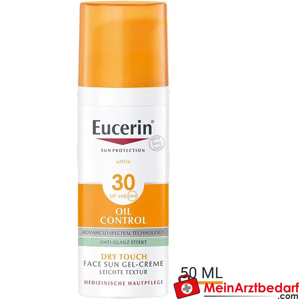 Eucerin® Oil Control Face Sun Gel-Creme LSF 30 – hoher Sonnenschutz, auch für zu Akne neigende Haut, 50ml.