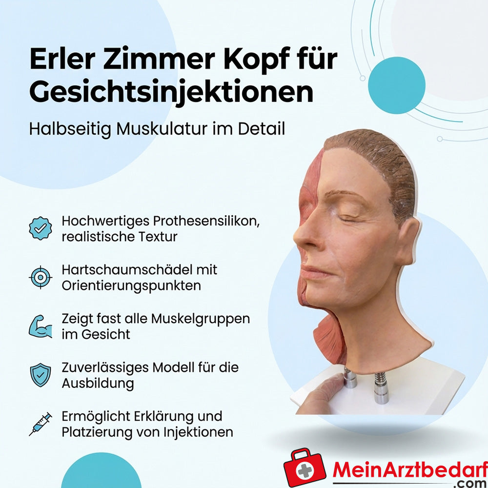 Erler-Zimmer Kopf für Gesichtsinjektionen, halbseitig Muskulatur