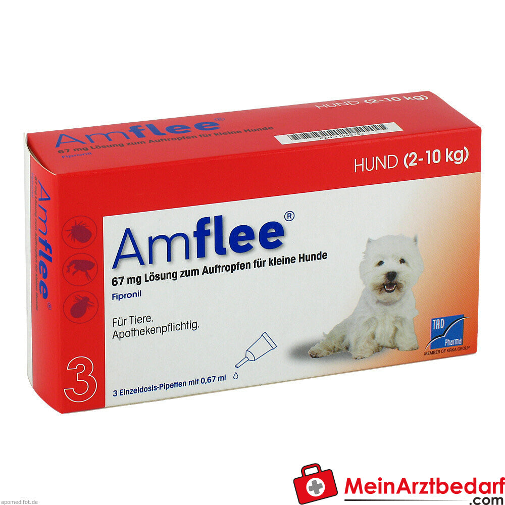 Amflee 67mg soluzione per cani (2-10 kg) 3 pz