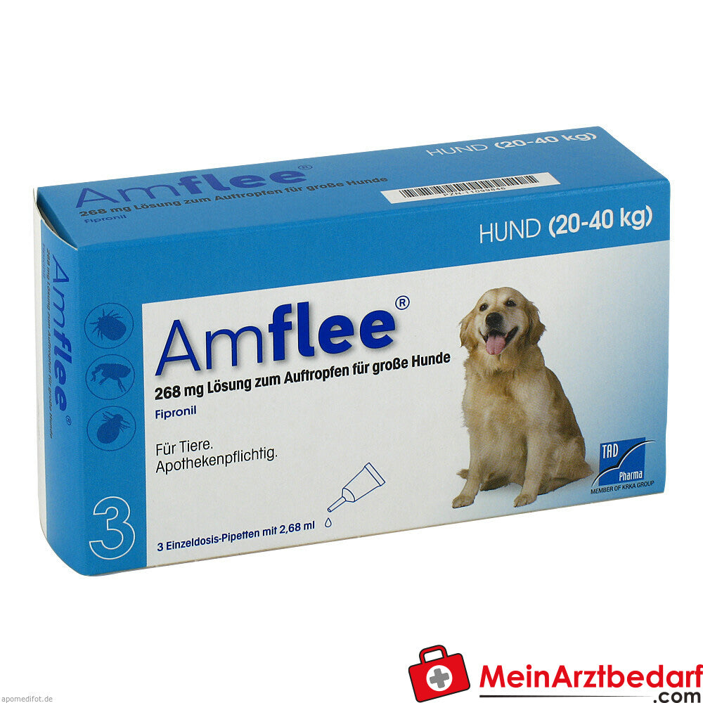 Amflee 268mg solución para perro (20-40 kg), 3 uds