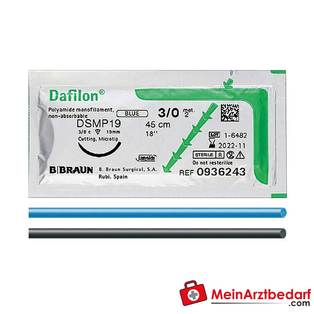 B. Braun Dafilon Nahtmaterial für Mikro- und Augenchirurgie (schwarz, 9/0) – 12 Stück.