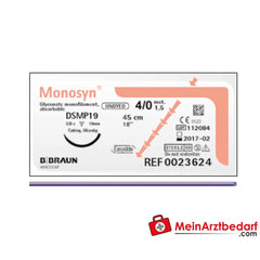 B. Braun Monosyn Nahtmaterial, violett, USP 5/0, 6/0, 7/0.