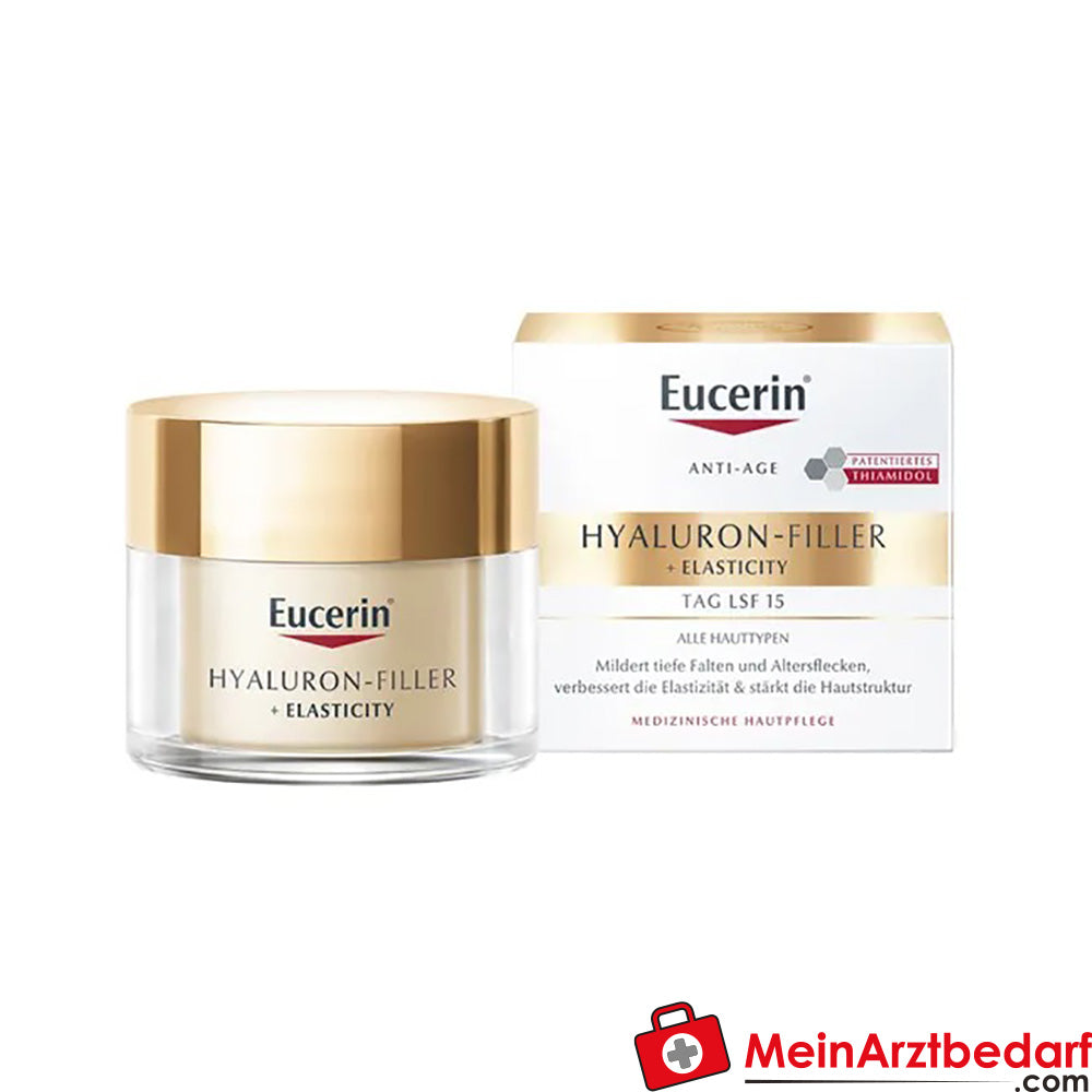 Eucerin® HYALURON-FILLER + ELASTICITY Tagespflege LSF 15 – Anti-Aging Creme gegen Altersflecken, 50ml.
