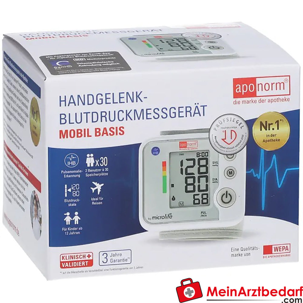 aponorm® Mobil Basis Handgelenk-Blutdruckmessgerät, 1 St..
