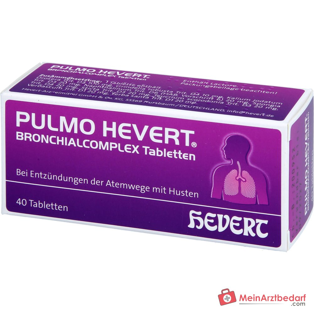 Hevert Pulmo Bronchialcomplex Tabletten, 40 tabletten.