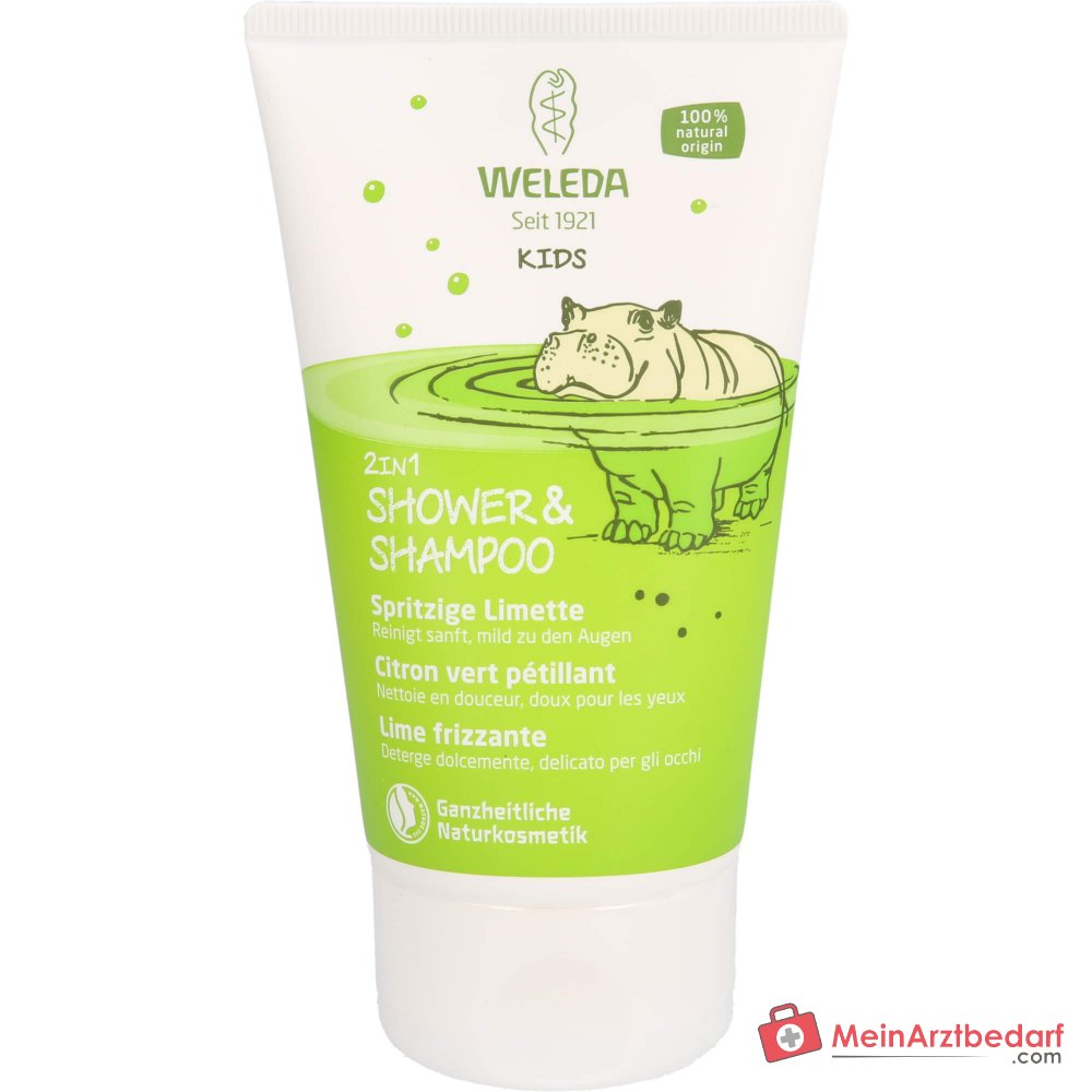 Weleda Kids 2w1 Żel pod prysznic i szampon Rześka Limonka, 150 ml