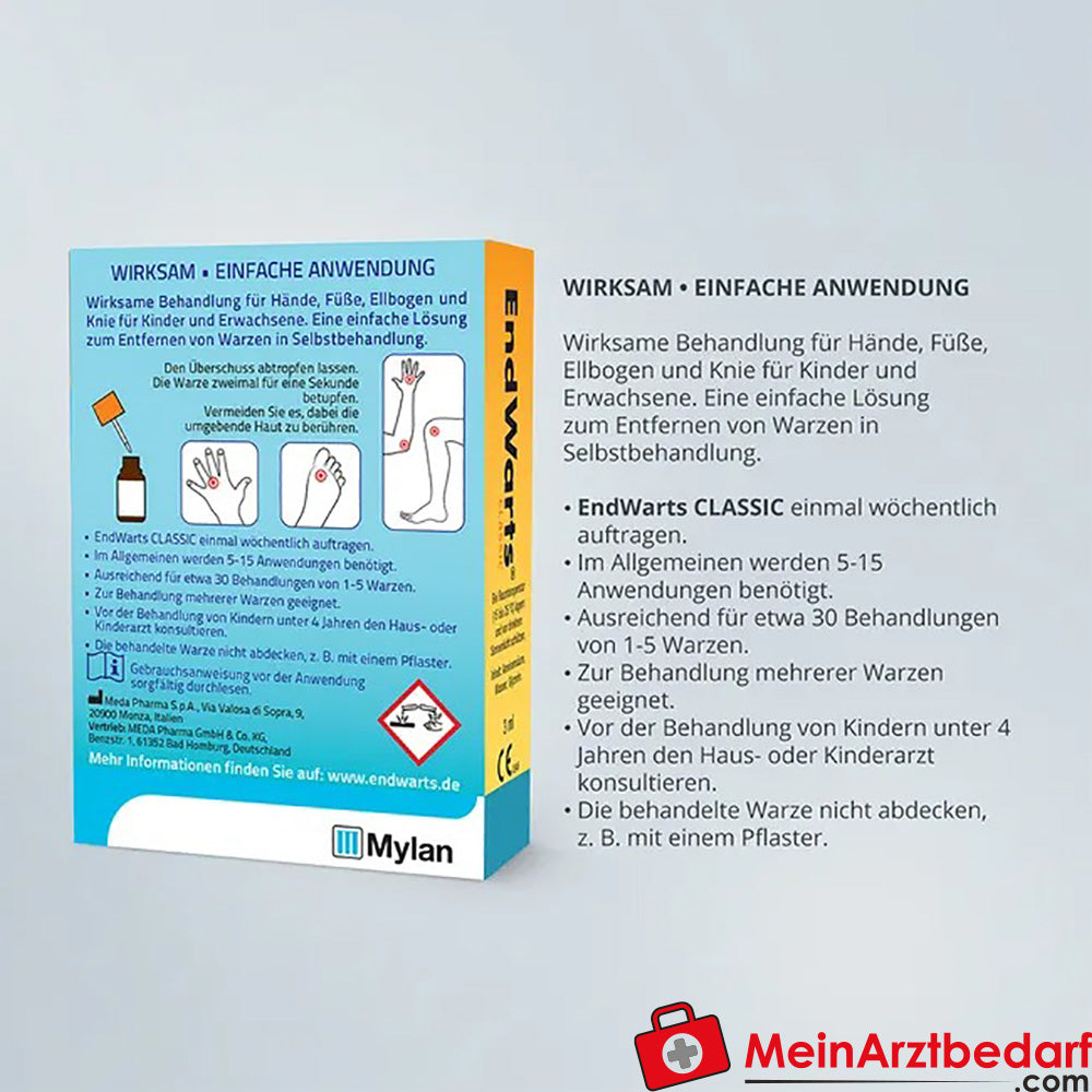 EndWarts CLASSIC: Lösung mit Ameisensäure gegen Warzen und Dornwarzen, 3ml.