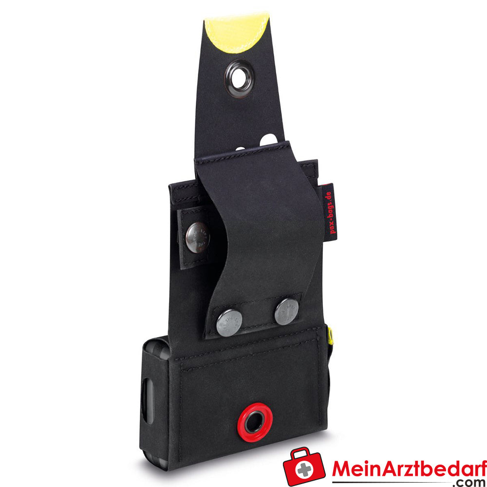Funda para cinturón PAX detector para Swissphone QUADX35, BOSS 925/935 y Airbus P8ger, apertura basculante, dimensiones de 6,5-11×3 cm