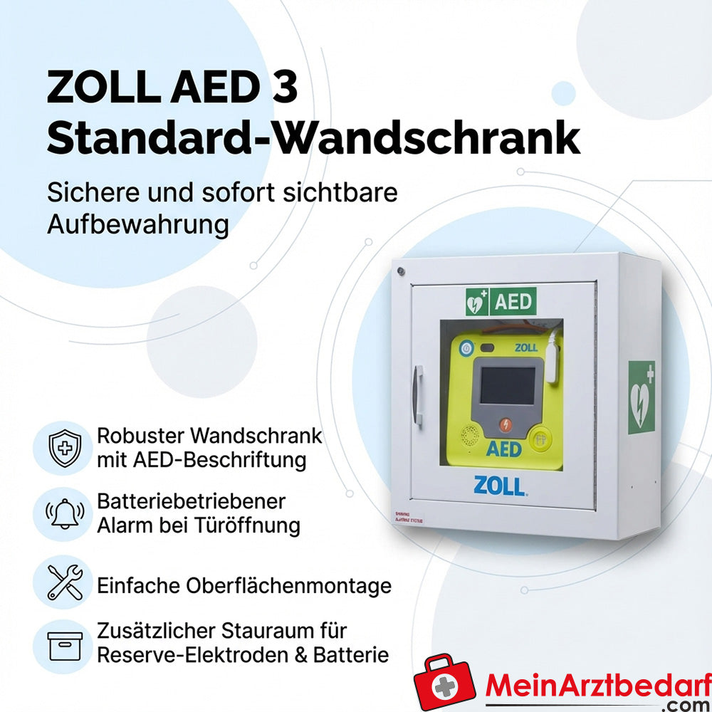 Standardowa szafka ścienna ZOLL AED 3 - montaż natynkowy