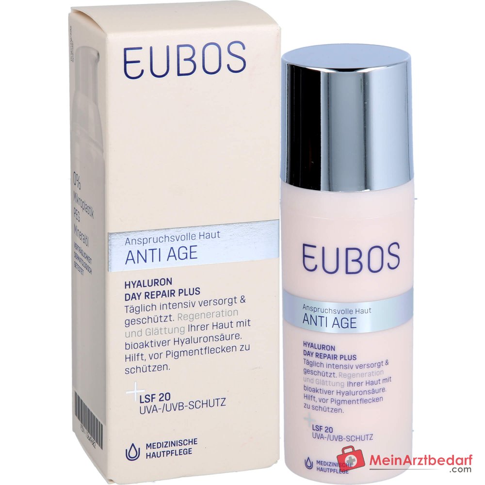 Eubos Anti Age Hyaluron Repair Filler Day Plus Hyaluronsäure / Vitamin C Tagescreme mit LSF 20, 50 ml.