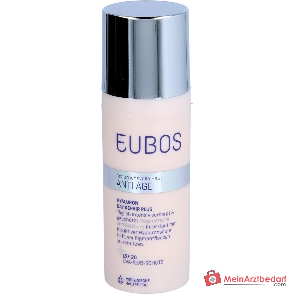 Eubos Anti Age Hyaluron Repair Filler Day Plus Hyaluronsäure / Vitamin C Tagescreme mit LSF 20, 50 ml.