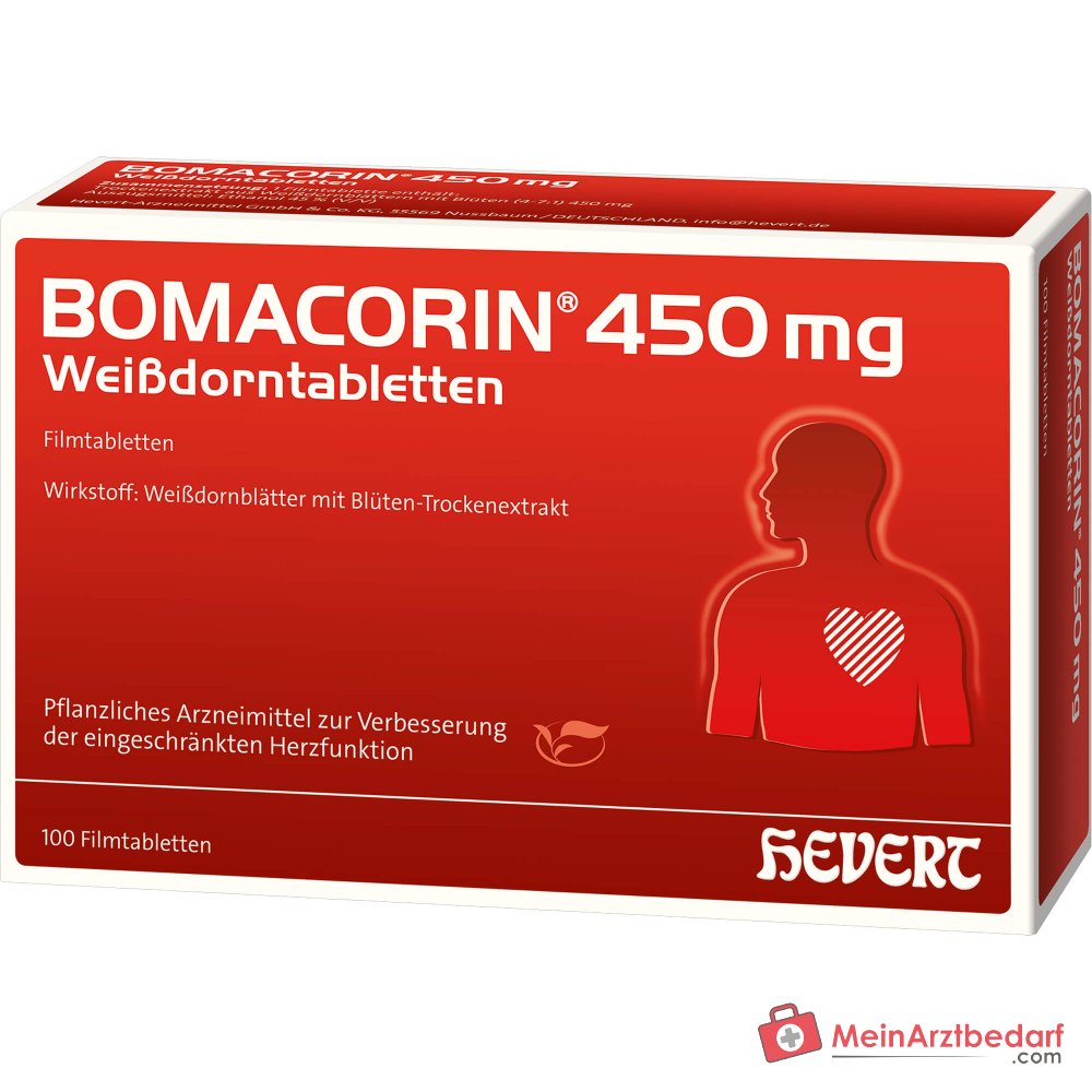 Hevert Bomacorin foglie di biancospino 450 mg, 100 compresse filmate