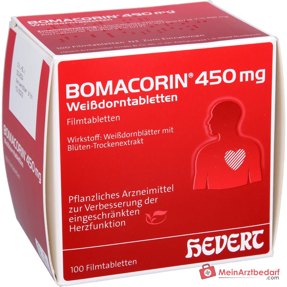 Hevert Bomacorin foglie di biancospino 450 mg, 100 compresse filmate