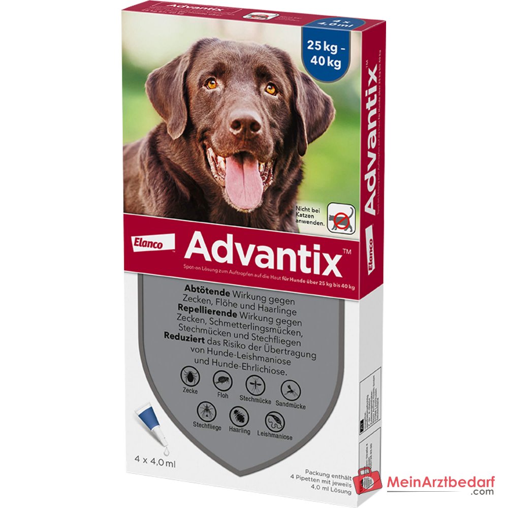 Advantix Spot-on Hond 25-40 kg Imidacloprid en Permethrin 4 x 4 ml