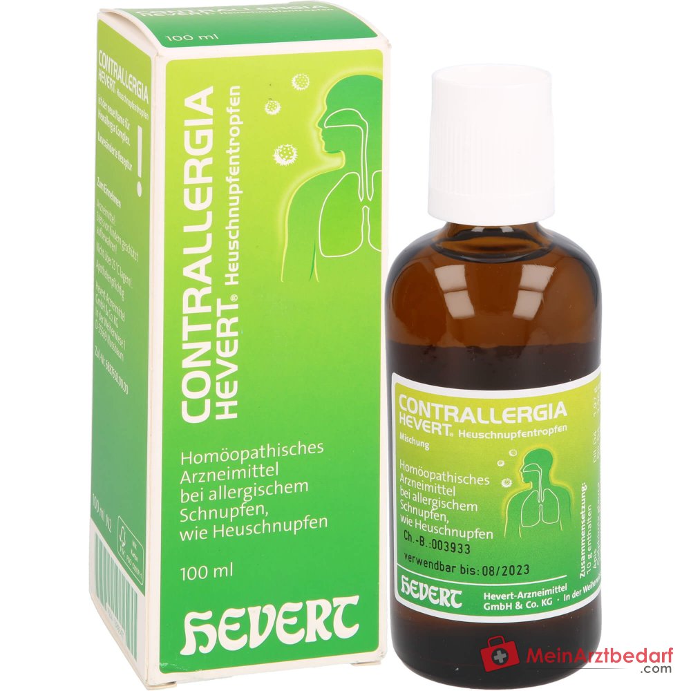 Mélange Hevert Contrallergia gouttes pour le rhume des foins, 100 ml