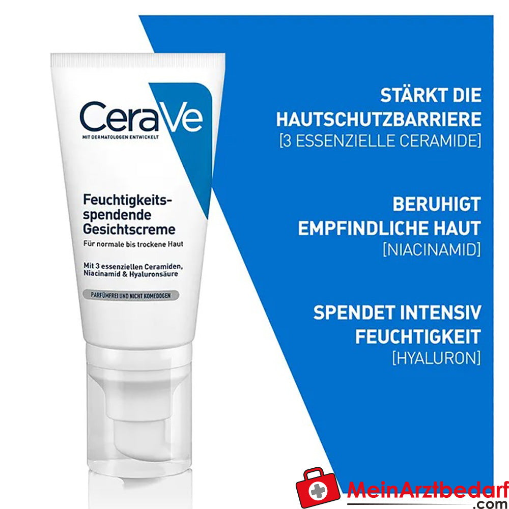 CeraVe Feuchtigkeitsspendende Gesichtscreme: Nachtcreme mit Hyaluron, 52ml.