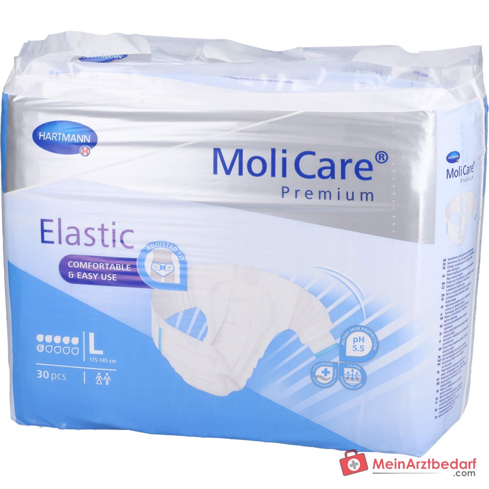 MoliCare Premium Elastic 6 druppels incontinentieslip maat L, 90 stuks.