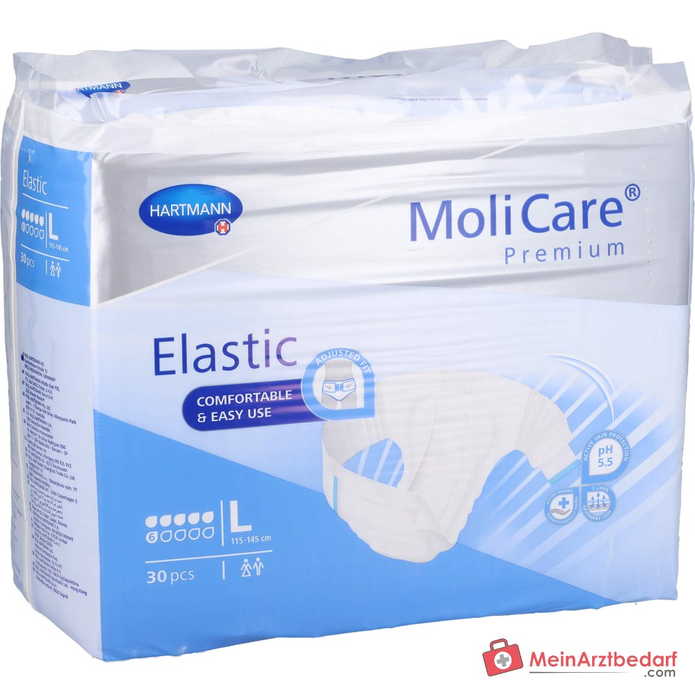 MoliCare Premium Elastic 6 druppels incontinentieslip maat L, 90 stuks.