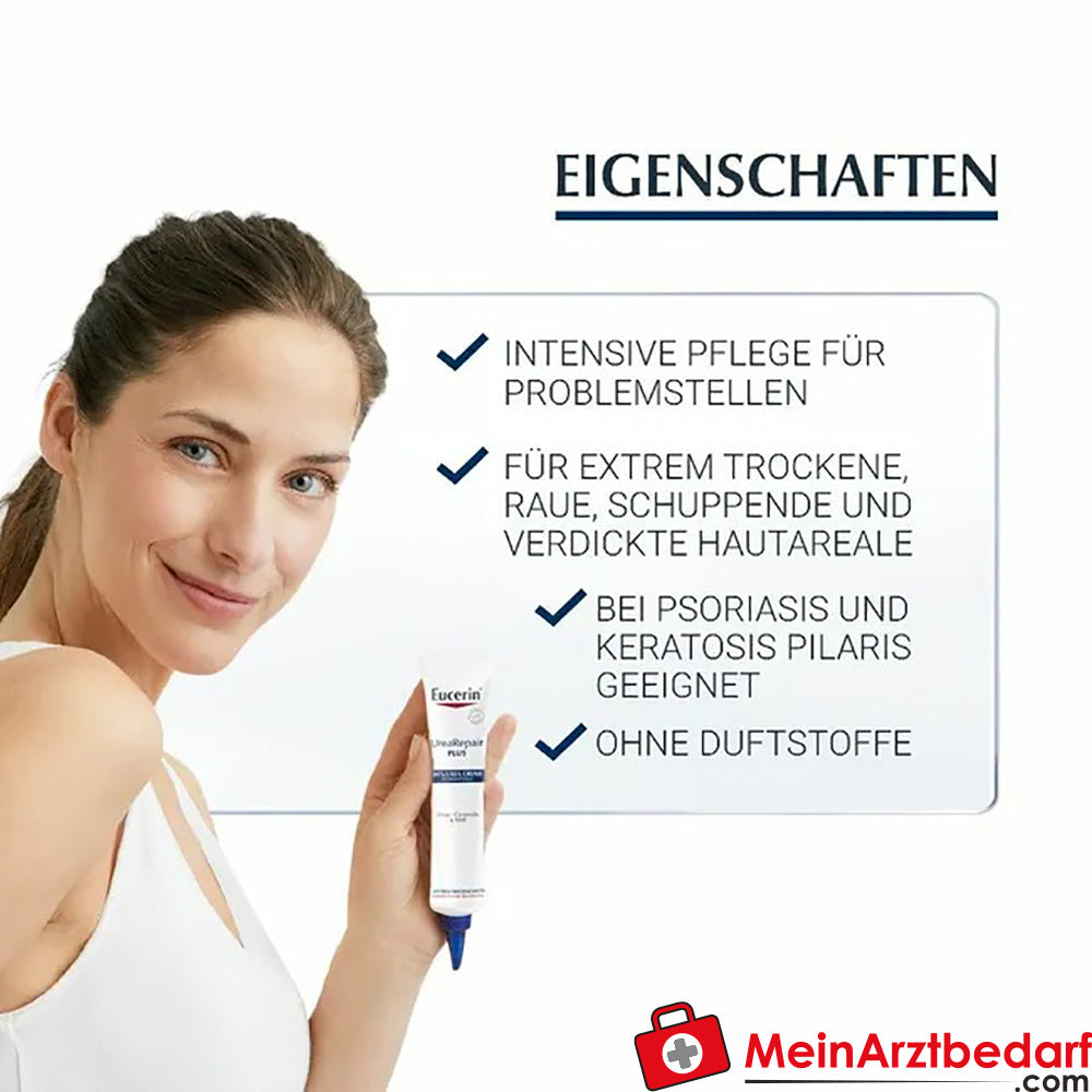 Eucerin® UreaRepair PLUS Urea Creme Intensivpflege 30% – Zur Reduktion verdickter und schuppender Haut, 75ml.