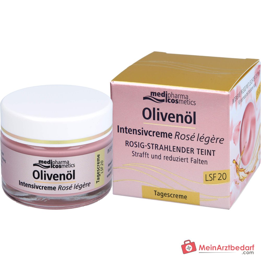 medipharma cosmetics Crema Intensiva all’Olio d’Oliva Rose Legere SPF 20, 50 ml