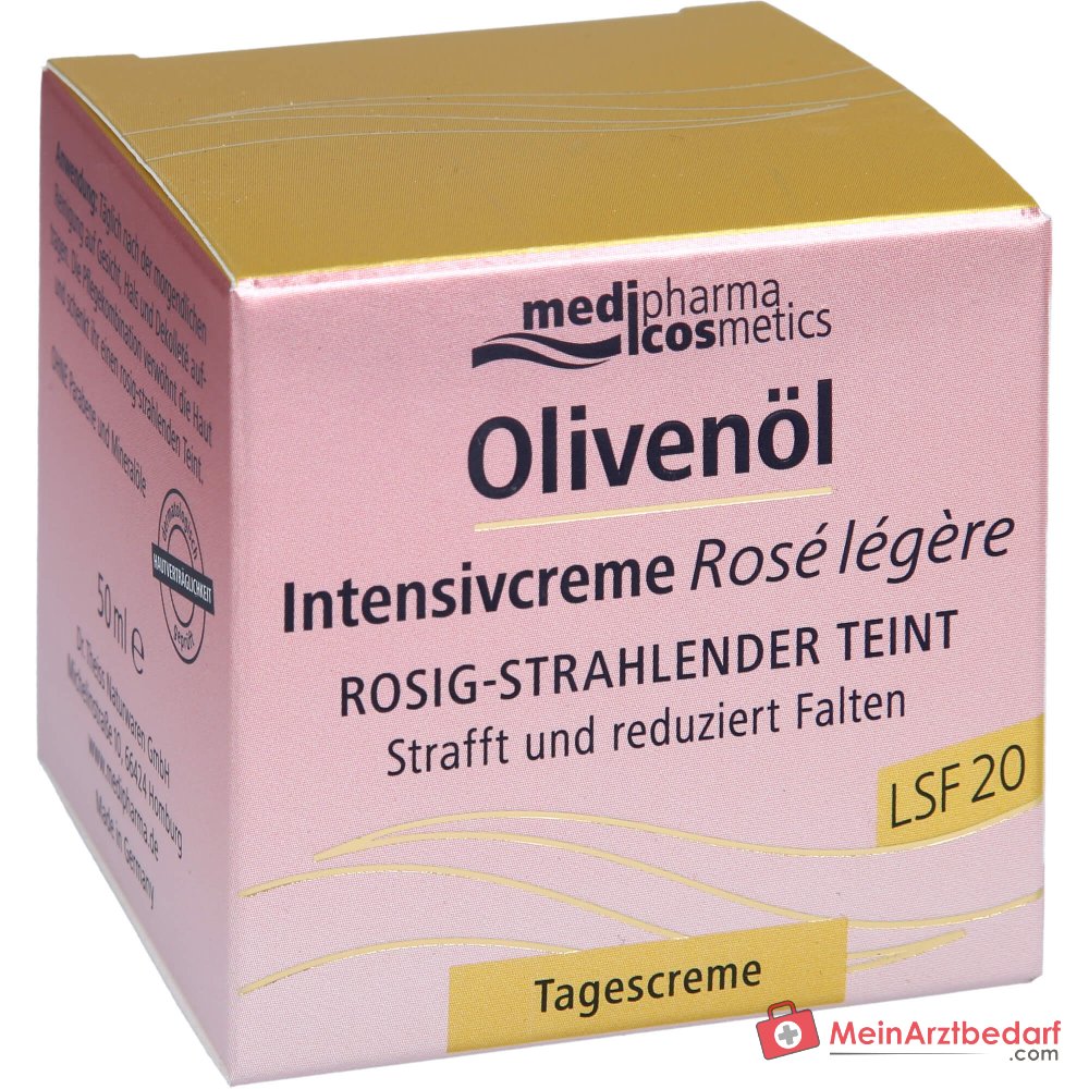 medipharma cosmetics Crema Intensiva all’Olio d’Oliva Rose Legere SPF 20, 50 ml