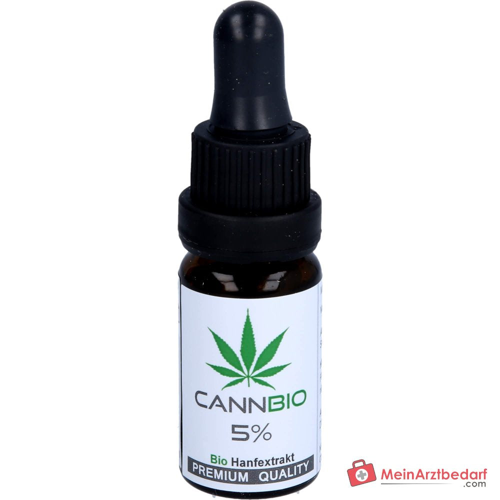 CANNBIO CBD 5% Cannabidiol Bio Extracto Completo de Cáñamo Gotas, 10 ml