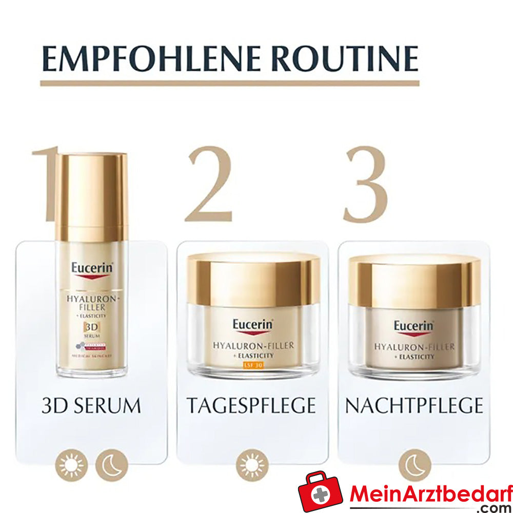 Eucerin® HYALURON-FILLER + ELASTICITY Tagespflege LSF 30 – Gesichtscreme zur Minderung tiefer Falten, 50ml.